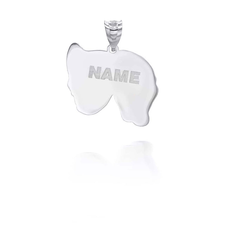 Personalized Comedy & Tragedy Masks Reversible Pendant Necklace With Your NAME in Solid .925 Sterling Silver