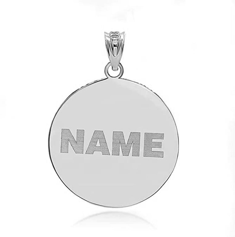 Personalize Engravable Casino Roulette Wheel Pendant Necklace With Your NAME in Solid .925 Sterling Silver