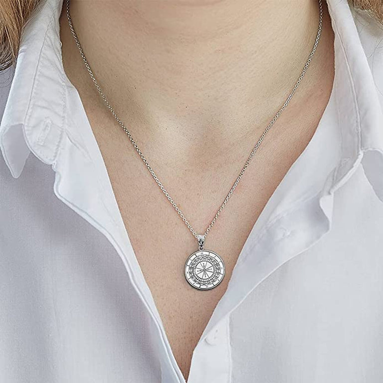 Personalize Engravable Casino Roulette Wheel Pendant Necklace With Your NAME in Solid .925 Sterling Silver