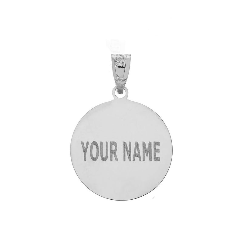 Personalized Engravable Soccer Ball Pendant Front/Back with Your Name & Number in Solid .925 Sterling Silver