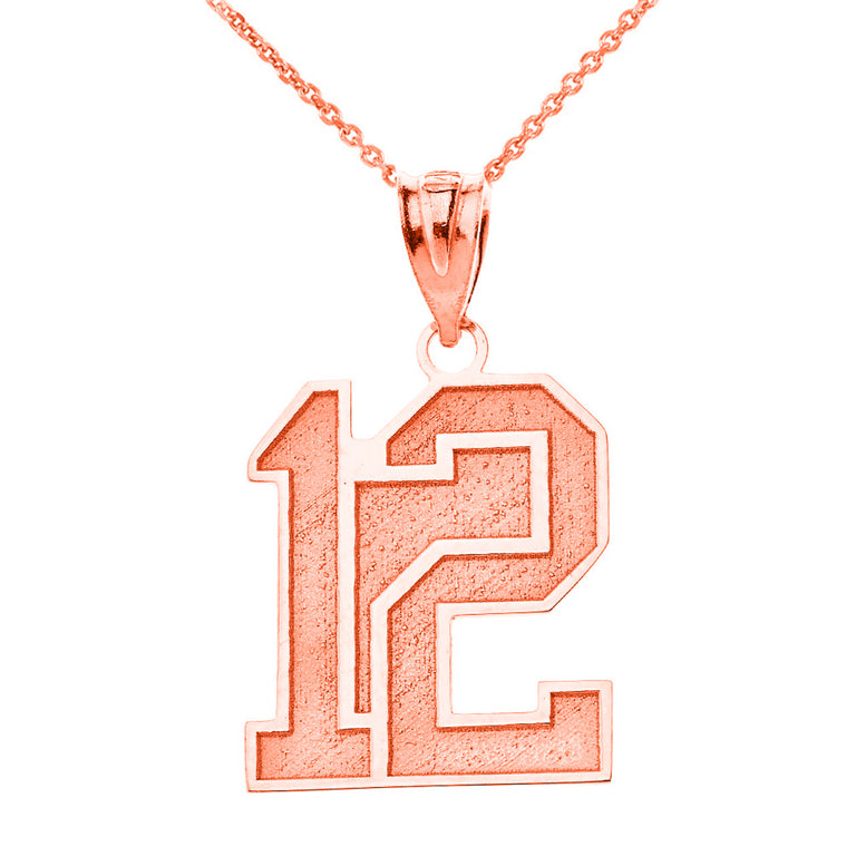 Personalized Your Lucky Sports Team Number Pendant Necklace By Engraving Your NAME in  Solid Yellow, White, Rose Gold