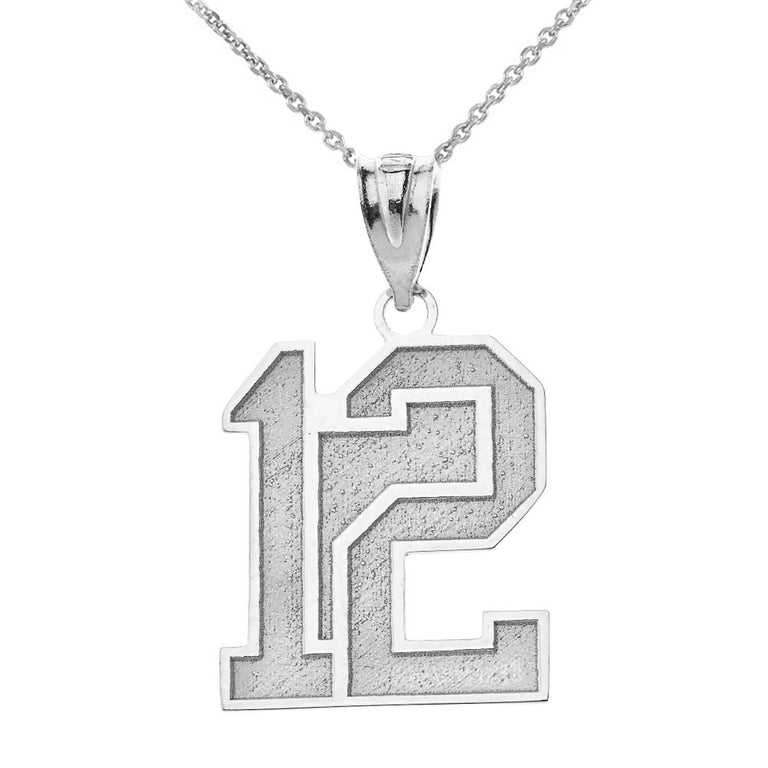 Personalized Your Lucky Sports Team Number Pendant Necklace By Engraving Your NAME in  Solid Yellow, White, Rose Gold
