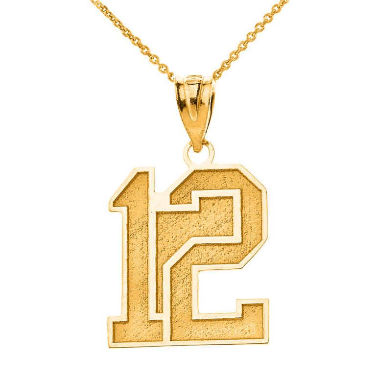 Personalized Your Lucky Sports Team Number Pendant Necklace By Engraving Your NAME in  Solid Yellow, White, Rose Gold