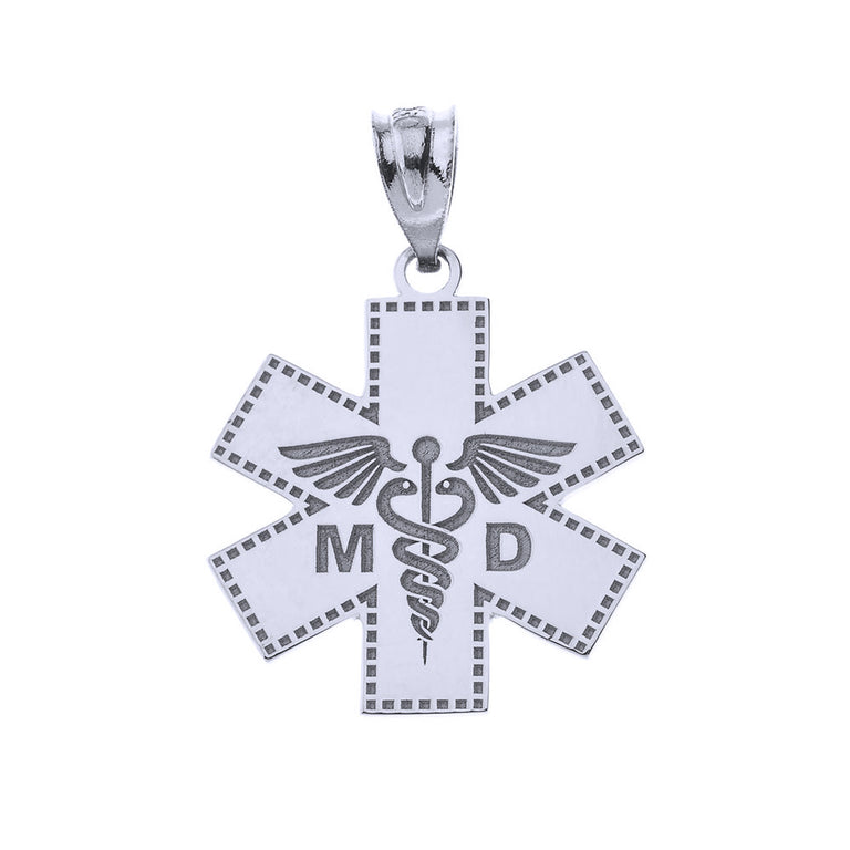 Personalized Engravable NAME Medical Doctor MD Cross Nurse Hospital Pendant Necklace in Solid .925 Sterling Silver