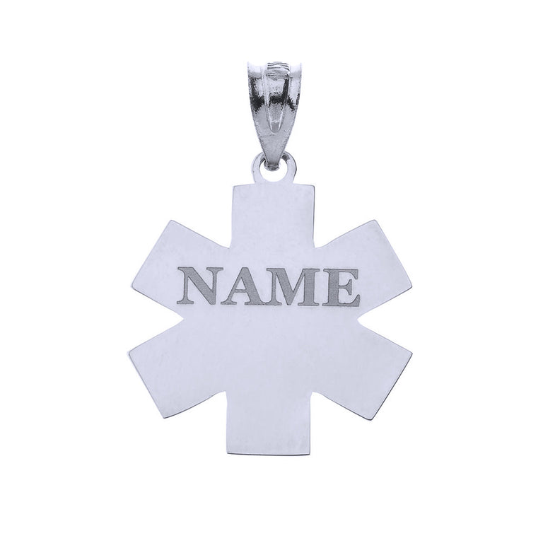 Personalized Engravable NAME Medical Doctor MD Cross Nurse Hospital Pendant Necklace in Solid .925 Sterling Silver