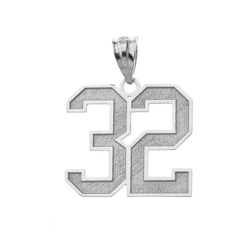 Personalized Your Sports Team Number Pendant Necklace By Engraving Your NAME in Solid .925 Sterling Silver
