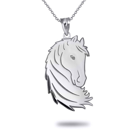 Personalized Unicorn Horse Engravable Pendant Necklace With Your NAME in Solid .925 Sterling Silver