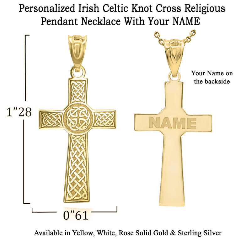 Personalized Irish Celtic Knot Religious Cross 1.28