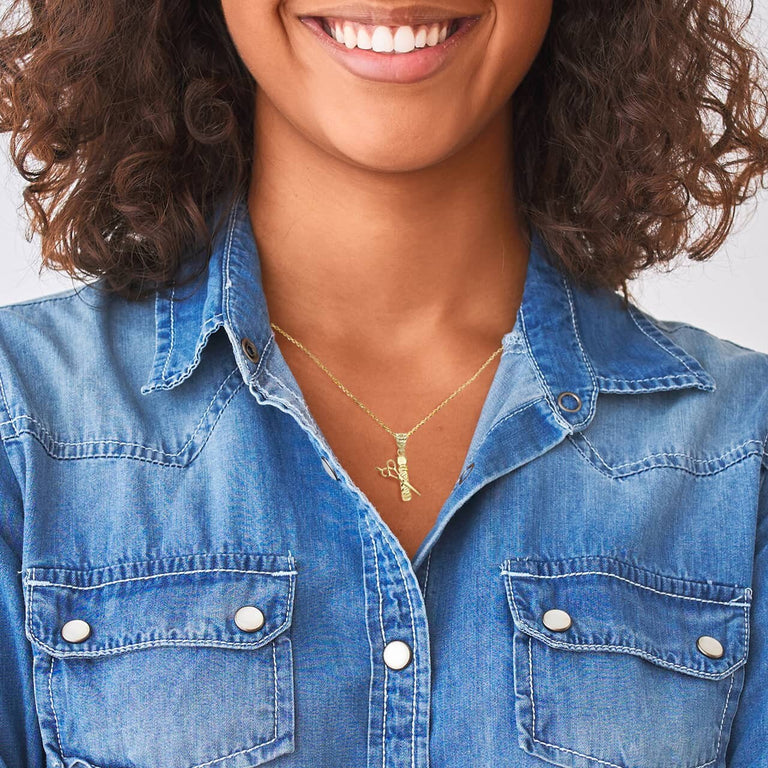 Personalized Engravable Barber Reversible Pendant Necklace Available in Solid Yellow, White and Rose Gold
