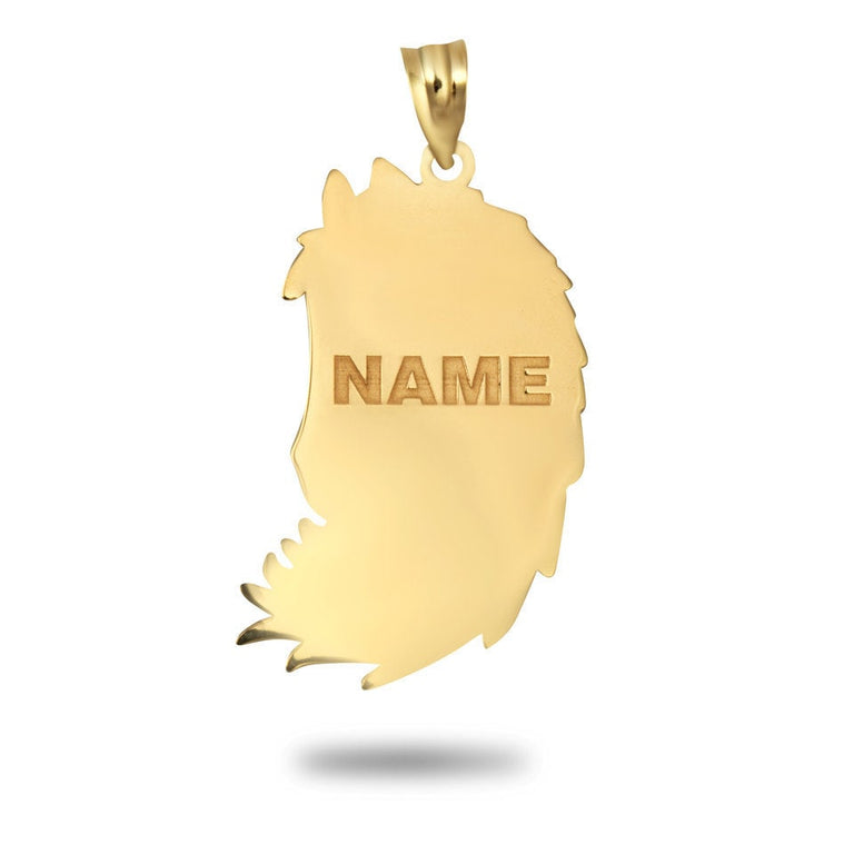 Personalized Unicorn Horse Engravable Pendant Necklace With Your NAME in Solid Yellow, White and Rose Gold