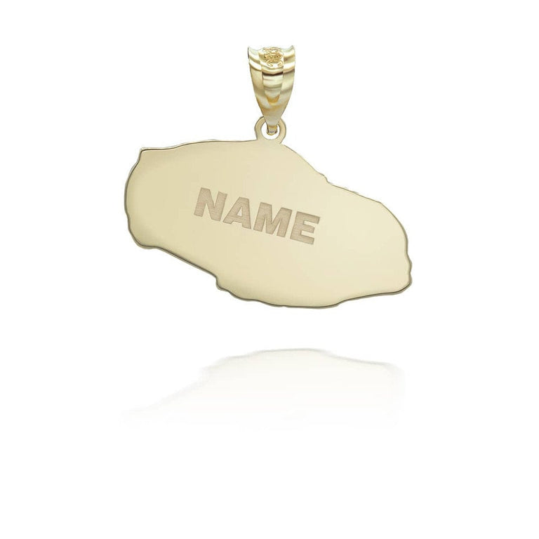 Gold Personalized Race Car Reversible Pendant Necklace in Solid Yellow, Rose and White Gold