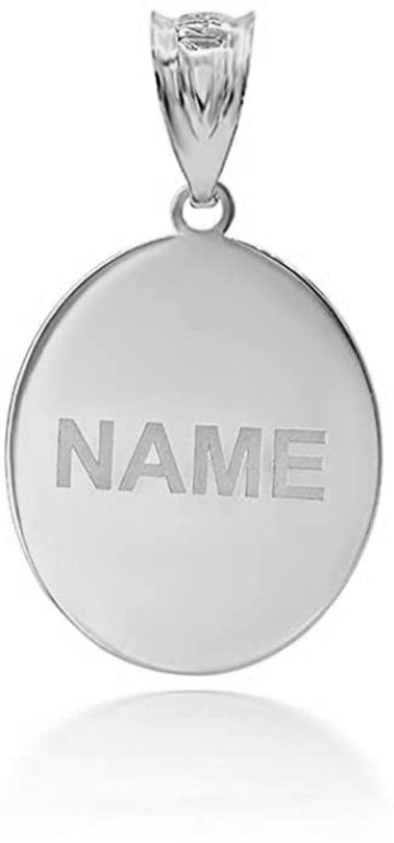 Engravable Sacred Heart Of Jesus Personalized Pendant Necklace With Your NAME in Solid .925 Sterling Silver