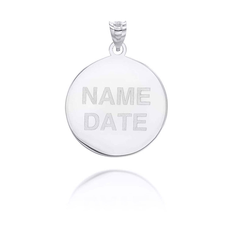 Personalized New Born Baby Feet Reversible Pendant Necklace With Your NAME in Solid .925 Sterling Silver