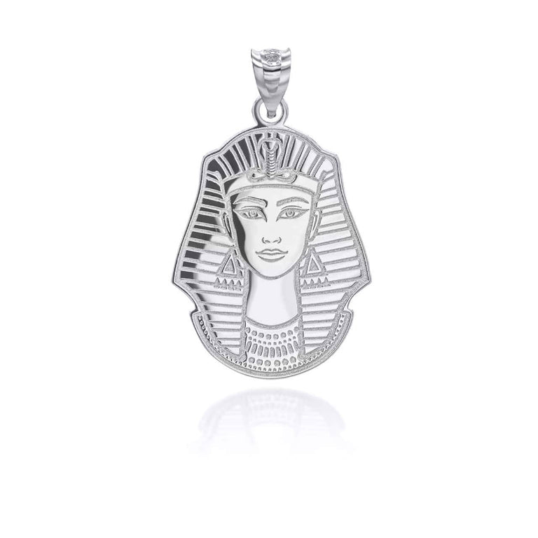 Personalized Cleopatra Ancient Egyptian Queen Reversible Pendant Necklace With Your NAME in Solid .925 Sterling Silver